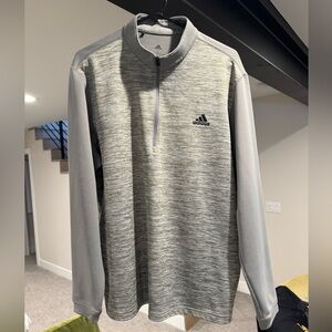 Adidas Heathered Gray Quarter-Zip Top